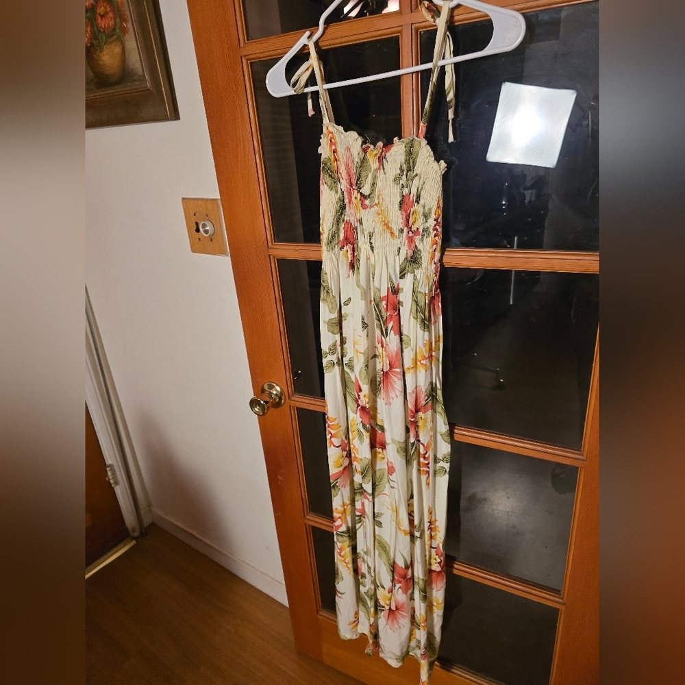 Two Palms Floral Hawaiian Maxi Dress One Size Fits All